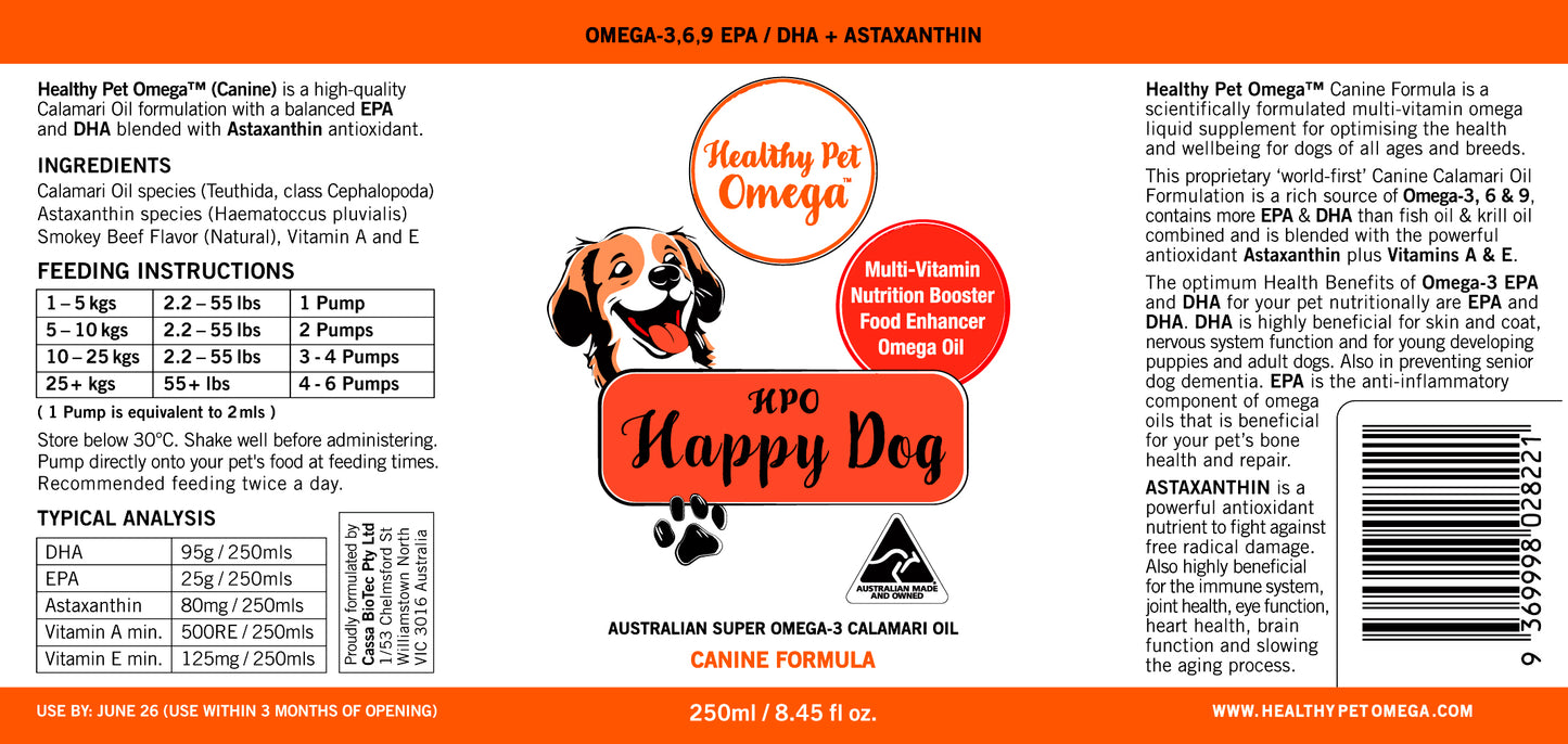 'Happy Dog' by Healthy Pet Omega (250ml)